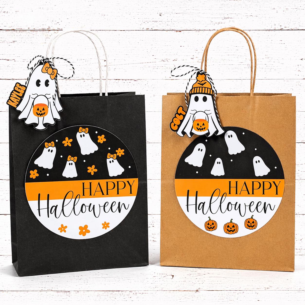 Sacchetti regalo personalizzati per Halloween - Sacchetti regalo a tema fantasma - Cestini di Halloween - Bomboniere per feste di Halloween - Regalo f