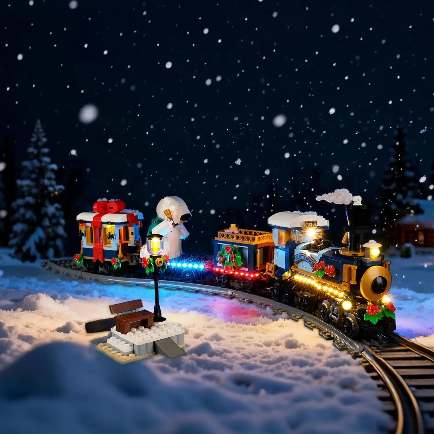 HPROSPER 5 V LED-Licht (kein Modell) für Lego 10361 Weihnachten Express Zug dekorative Lampe mit Batteriekasten Image