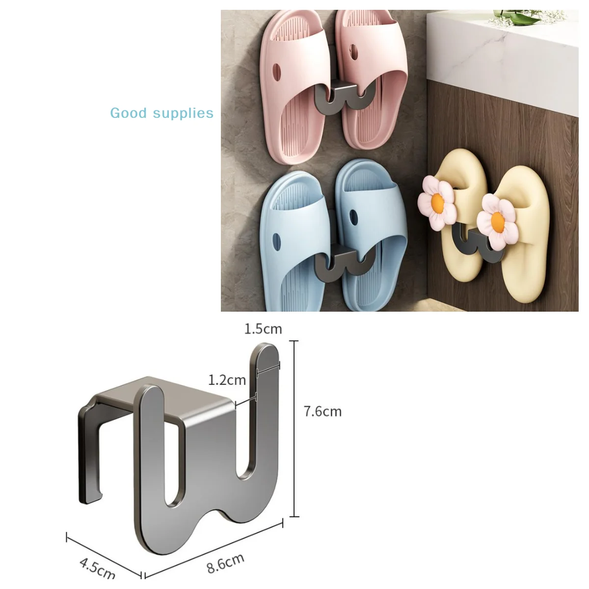 1PC Badezimmer Hausschuhe Rack Hausschuhe Lagerung Wand Schuh Lagerung Rack Loch-freies Lagerung Haken Tür Hausschuhe Rack
