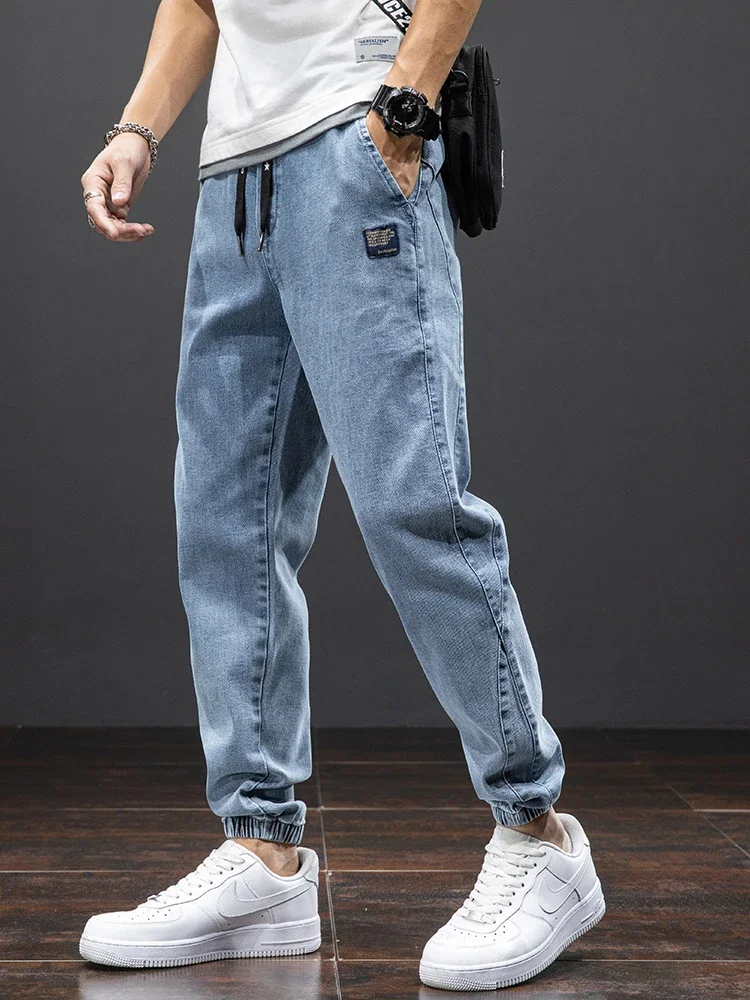 Frühling Sommer Schwarz Blau Cargo Jeans Männer Streetwear Denim Jogger Hosen Männer Baggy Harem Jean Hosen Plus Größe M-8XL