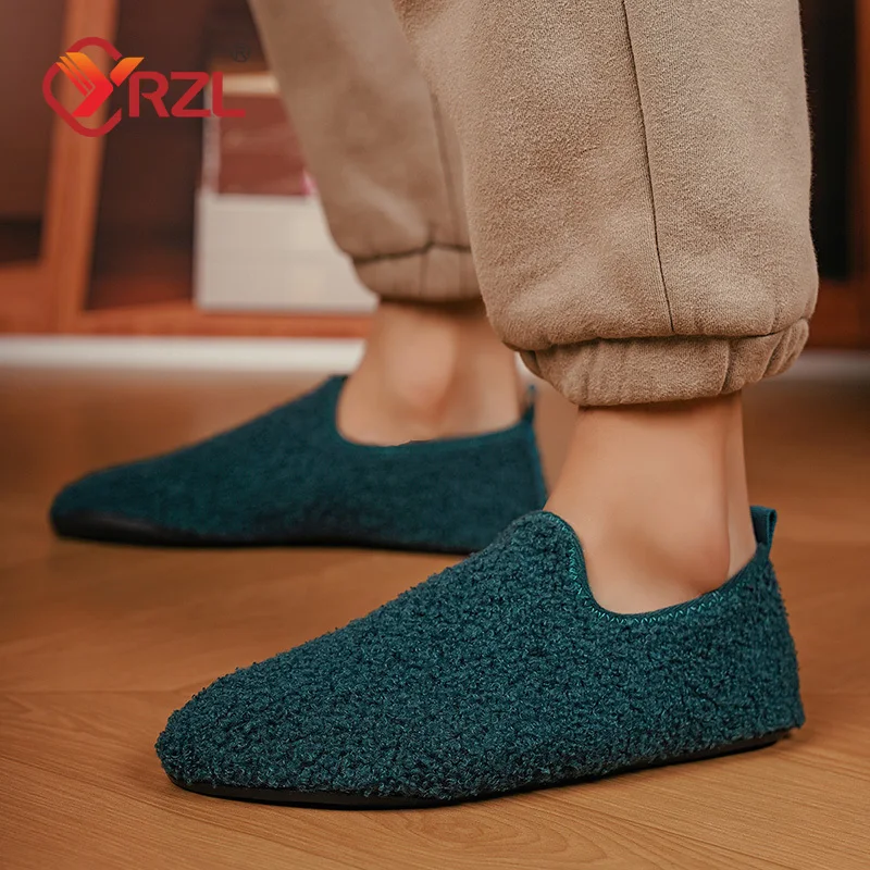YRZL Warme Schuhe Männer Winter Schuhe Warme Bequeme Innen Flache Mokassin Mann Schuhe Männer Slip-on Baumwolle Hausschuhe für männer Casual Schuhe