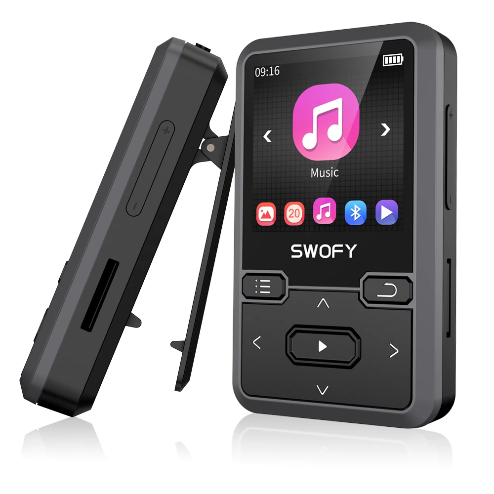 32 GB Clip-MP3-Player mit Bluetooth 5.0, tragbarer Mini-MP3-Player mit FM-Radio-Aufnahmefunktion, MP3-Player für Kindermusik Image