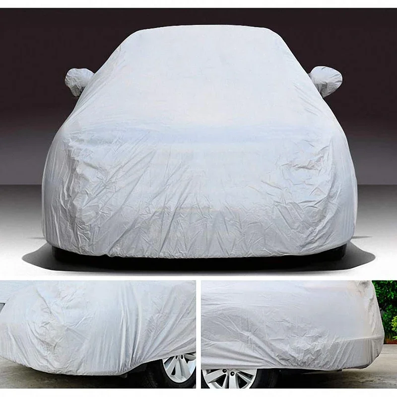 Kayme Vollständige Autoabdeckungen, staubdicht, für den Innen- und Außenbereich, UV-Schneebeständig, Sonnenschutz, Polyester-Abdeckung, universelle Passform, Limousine, Hathcback Image