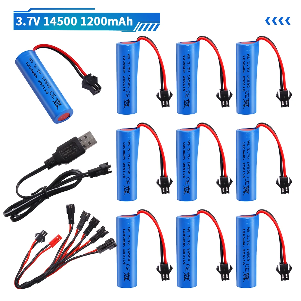 3,7 V 14500 1200 mAh Batterie Für RC SPIELZEUG Lipo Batterie Für C2 D828 spielzeug zubehör hubschrauber auto Baot tank Gun Lkw Züge teile
