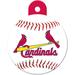 St. Louis Cardinals MLB Personalized Engraved Pet ID Tag, 1 1/4" W X 1 1/2" H, Large, Red