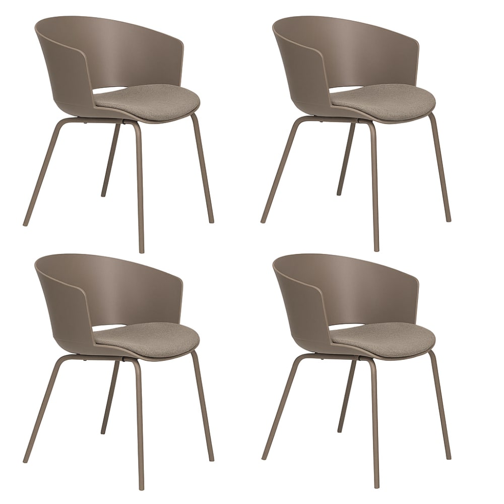 Lot de 4 chaises design en plastique gris