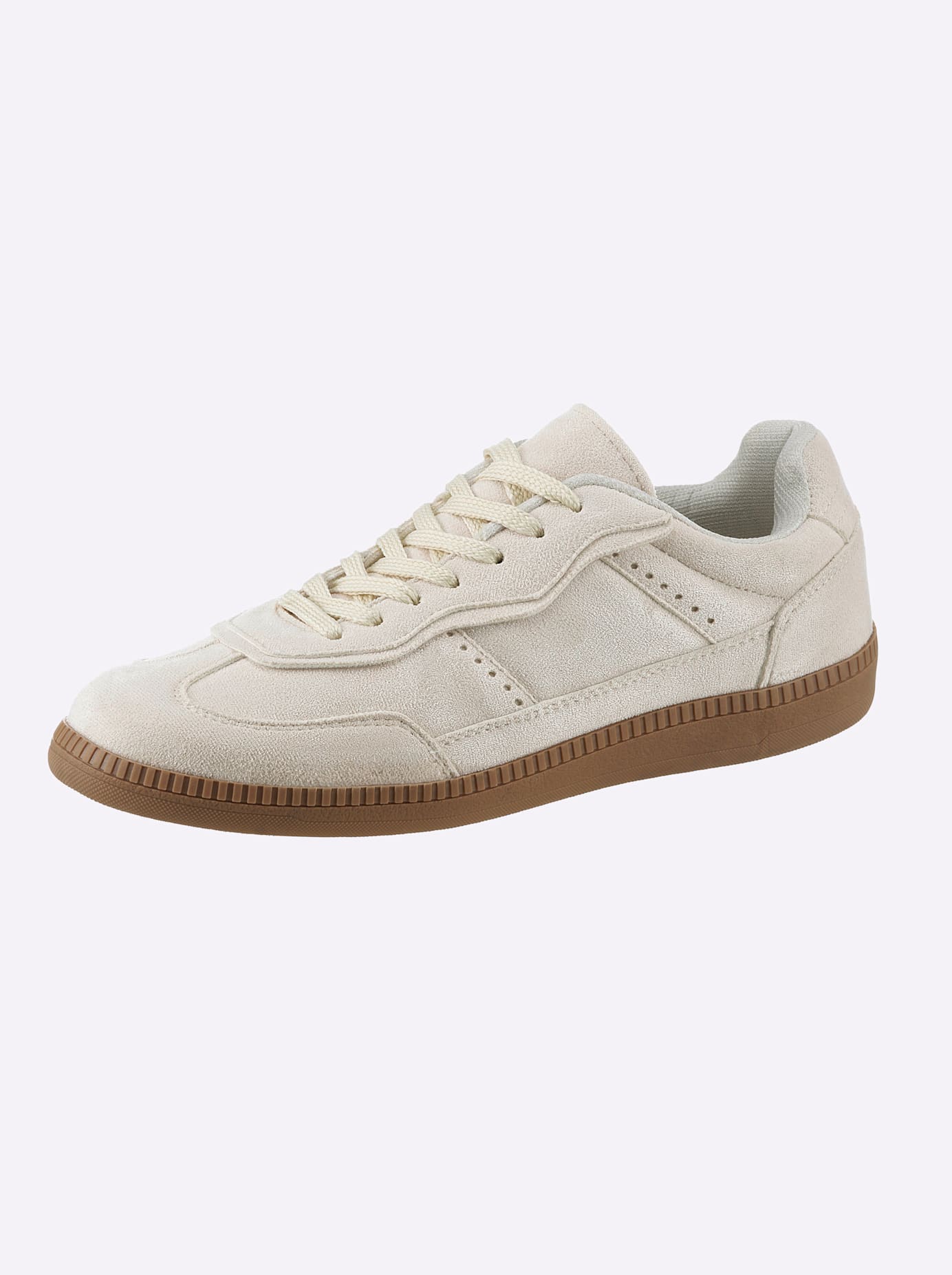 Sneaker HEINE, Damen, Gr. 37, beige (sand), Synthetik, Schuhe Sneaker