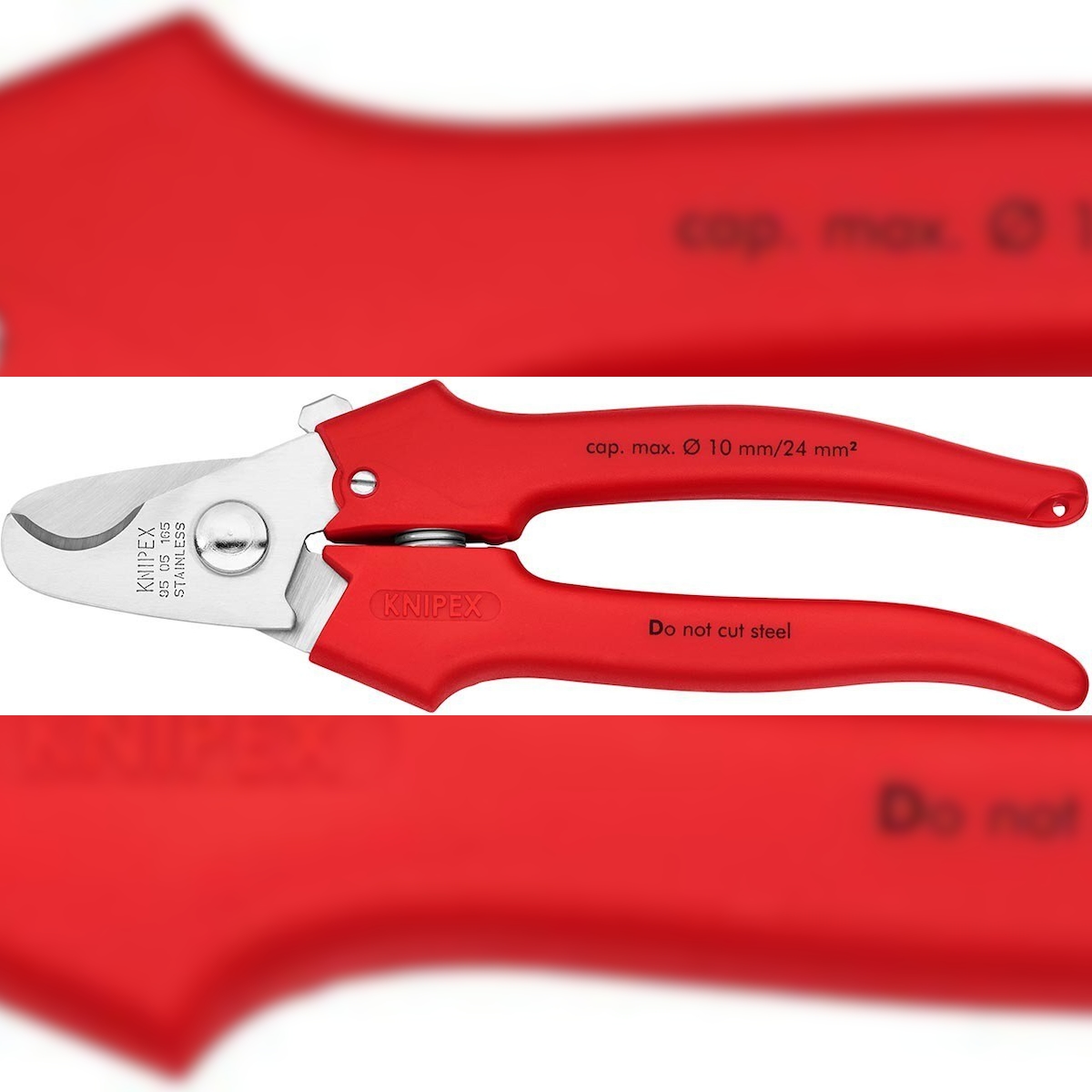 KNIPEX Kabelschere, Griffe mit Kunststoff umspritzt, 165 mm Image