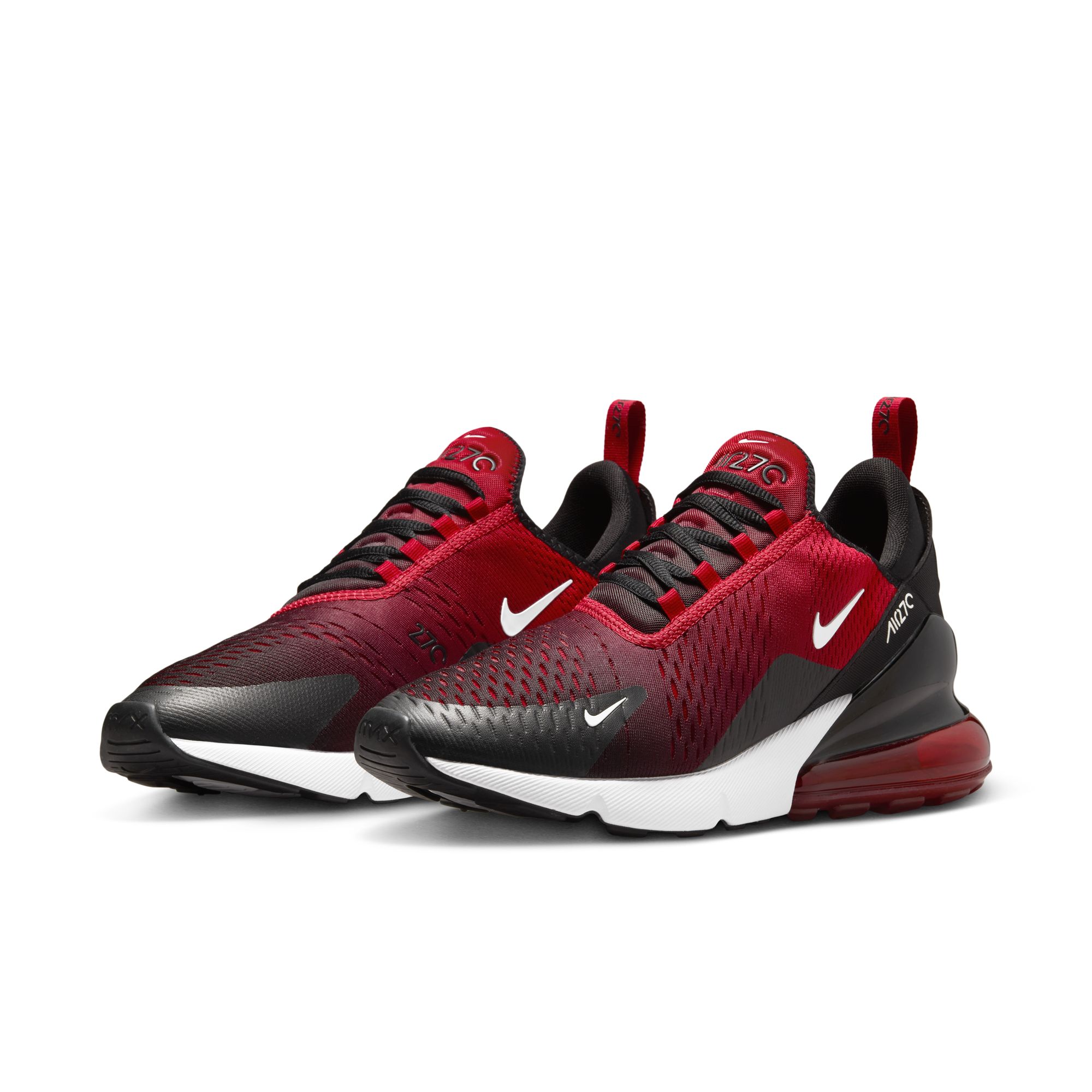 Sneaker NIKE SPORTSWEAR "AIR MAX 270", Herren, Gr. 42, gym rot, weiß, schwarz, Synthetik, Textil, Schuhe Sneaker
