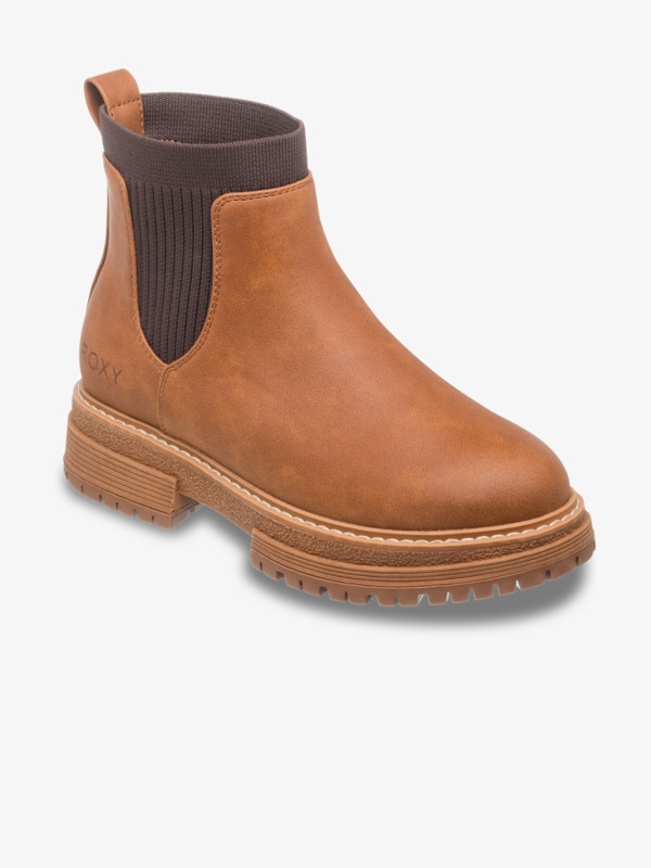 Chelseaboots ROXY "JEYNA", Damen, Gr. 37, braun, chocolate, Synthetik, Schuhe Chelseaboots, Ankleboots, Schlupfboots, Stiefelette, wasserabweisend