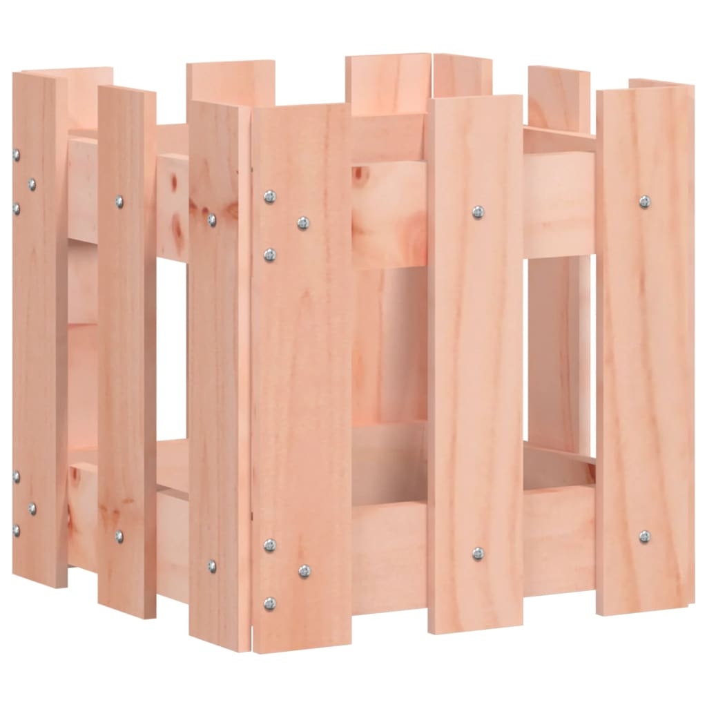 vidaXL Pflanzkübel Lattenzaun-Design 30x30x30 cm Massivholz Douglasie Image