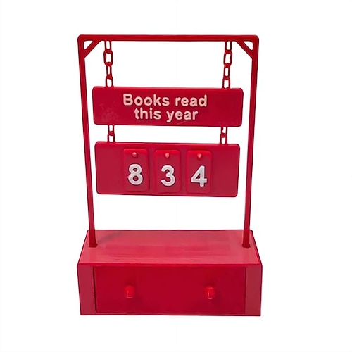 Compteur de livres lus cette année en résine avec cadrans rotatifs, organisateur d