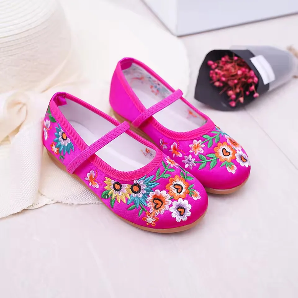 2023 neue Vintage Wohnungen Schuhe Für Mädchen Geburtstag Karneval Party Meerjungfrau Cosplay Schuhe Kinder Komfortable Stickerei Prinzessin Schuhe