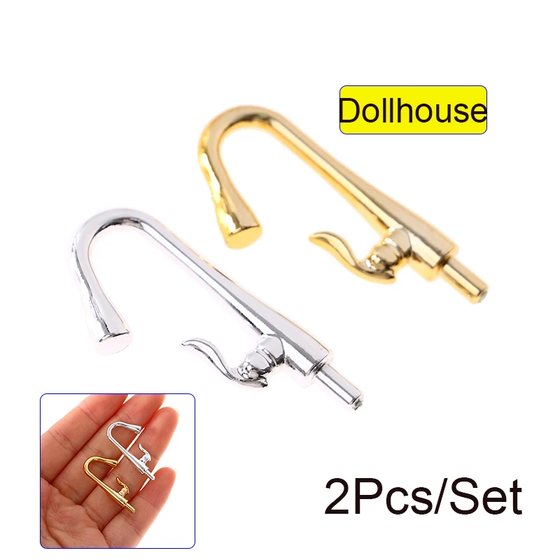 2 Teile/satz 1:12 Puppenhaus Miniatur Bad Küche Möbel Zubehör Wasserhahn Wasserhahn Simulation Spielzeug Für Puppe Haus Dekor