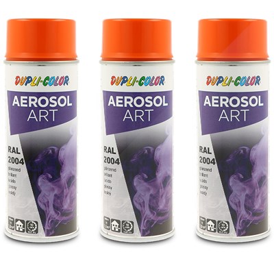 Dupli Color 3x 400ml Aerosol Art RAL 2004 reinorange glänzend [Hersteller-Nr. 732942]