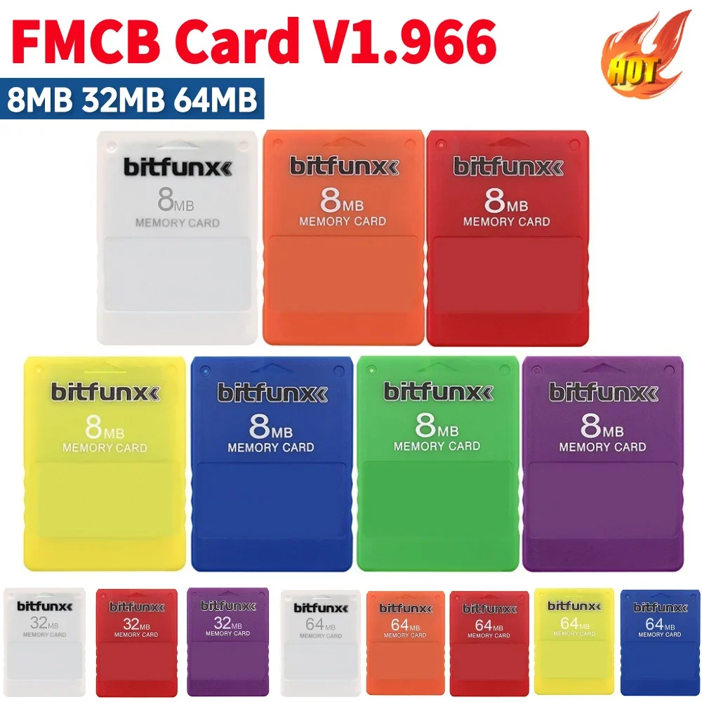 FMCB V1.966 Speicherkarte 8 MB 32 MB 64 MB für PS2 Spielkonsole Kostenlose McBoot-Karte Programm Spiel Daten Konsole Karten für PS2 Playstation Image
