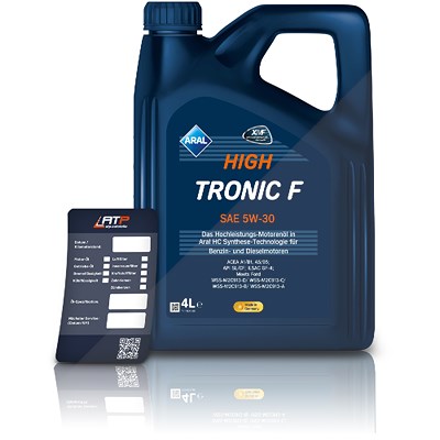Aral 4 L HighTronic F 5W-30 + Ölwechsel-Anhänger [Hersteller-Nr. 15F458] Image