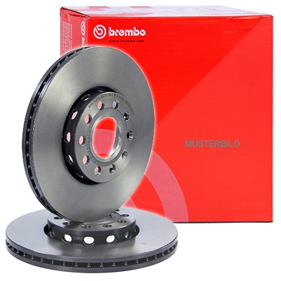 Brembo 2x Bremsscheibe Coated Disc Vorne Belüftet [Hersteller-Nr. 09.A428.11] für Skoda, VW