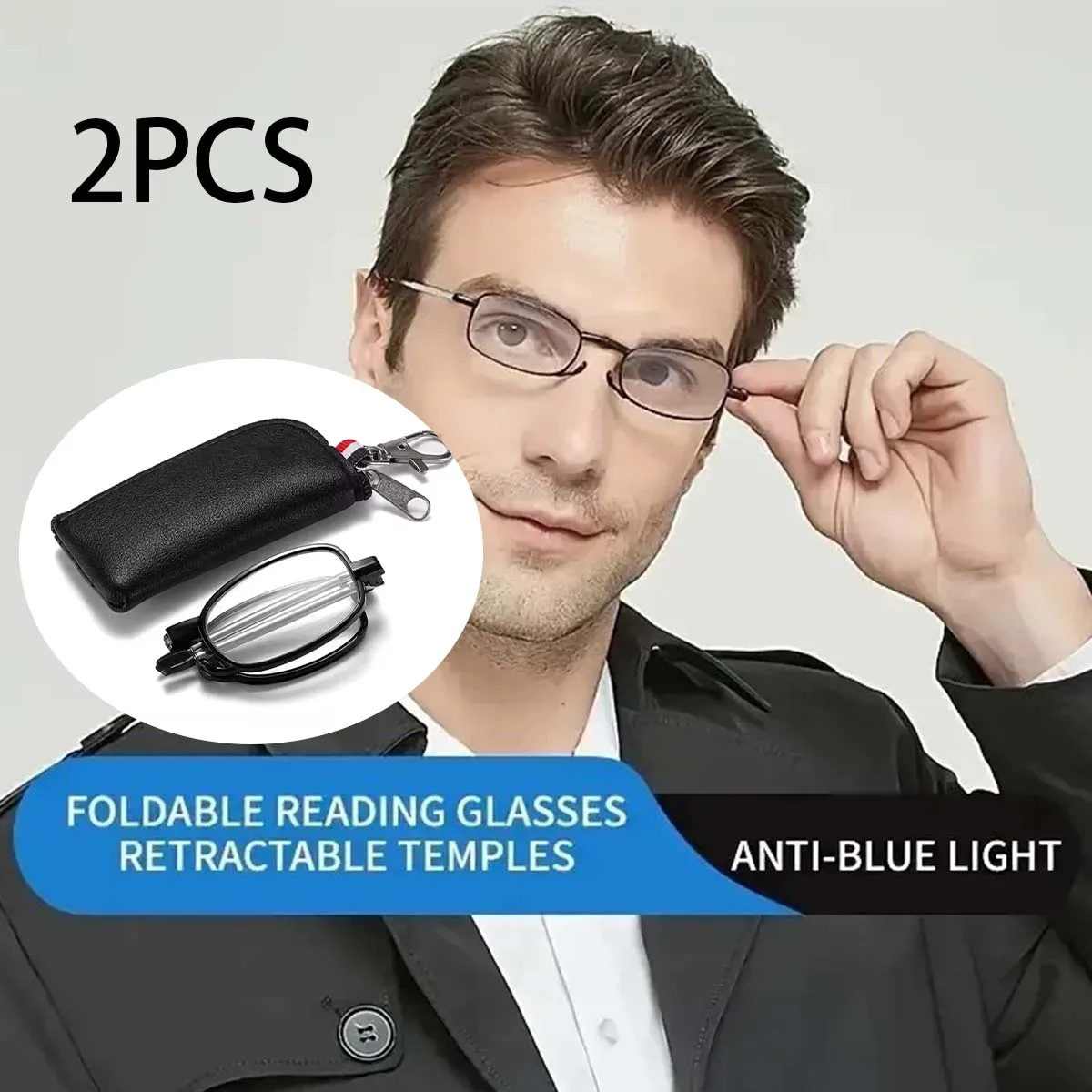 Unisex-Lesebrille für +1,0 bis +3,0, verschreibungspflichtige Lesebrille mit klaren Gläsern, modische Lesebücherbrille Image