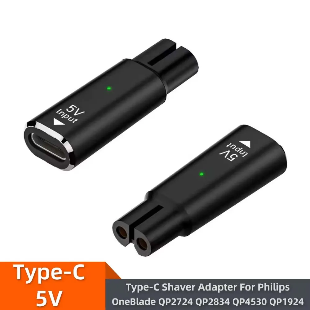 5V Typ-C Rasierer-Adapter Ladekonverter für Philips One Blade QP2724 QP2834 QP4530 QP1924 mit Ladeanzeige Image