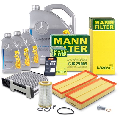Mann-filter Inspektionspaket Set A + 8l 5W-40 Motoröl [Hersteller-Nr. 41255805] für Mercedes-Benz