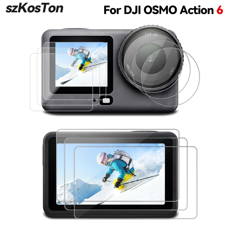 9H gehärtetes Glas für DJI Osmo ACTION 6 HD Ultra-Clear Kameraobjektiv Displayschutzfolie für DJI ACTION 6 Zubehörset Image