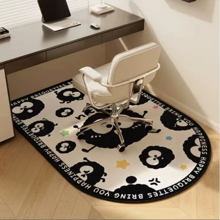VIKAMA Loop Pile Computerstuhl-Bodenmatte, Arbeitszimmer, Rollendrehstuhl, spezieller Teppich, Schlafzimmer-Schminktisch-Teppich, Heimdekoration Image