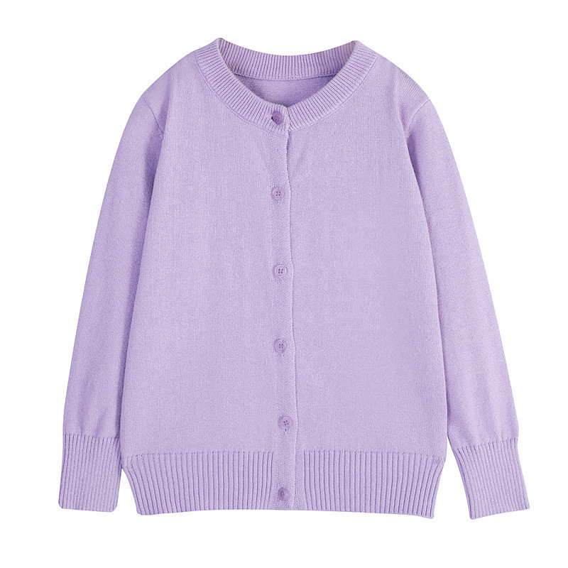 Kids Girls' Cardigan Sweater Solid Color Outdoor Long Sleeve Button Up Fashion 4-12 Years Fall Black Yellow Pink