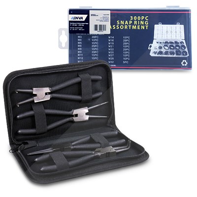 Enva Sprengringzangen-Satz 4-tlg. + Sortiment Sicherungsringe 300-tlg. [Hersteller-Nr. 40842885] Image