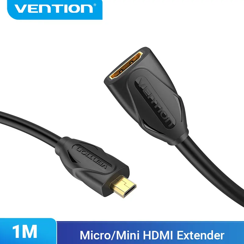 Vention HDMI-Verlängerungskabel Micro Mini HDMI Stecker auf Buchse Kabelkonverter Extender für Tablet HDTV Micro HDMI Kabelverlängerung Image