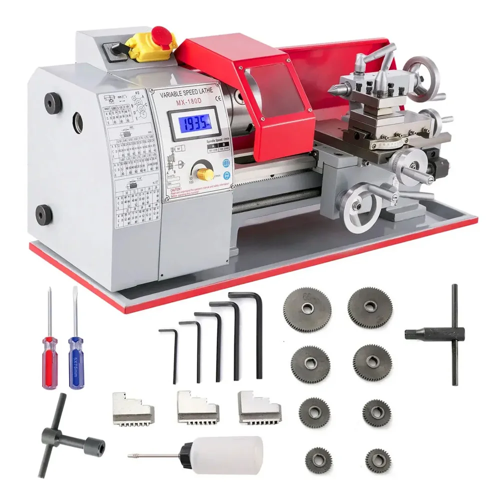 SIHAO 600 W hochpräzise Mini-Metalldrehmaschine 7 x 12 Zoll Desktop-Kleindrehmaschine Präzisionsbearbeitungswerkzeug Image