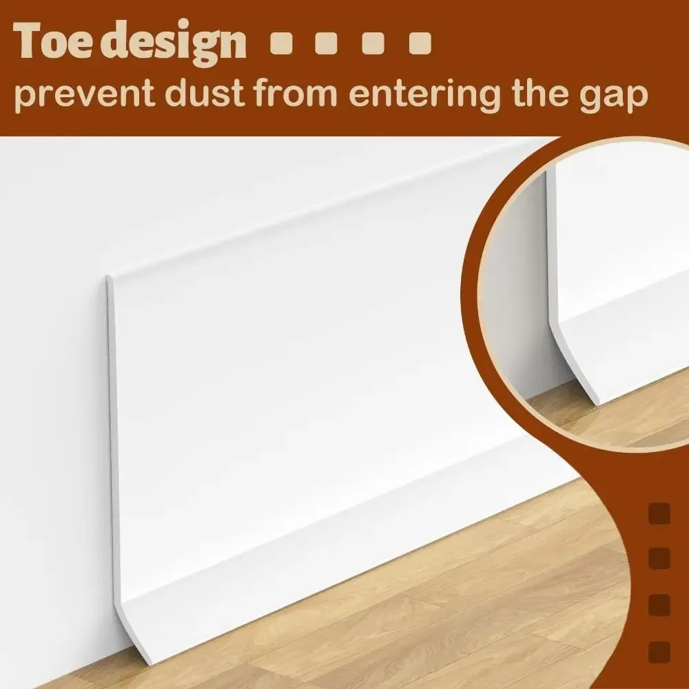 1pc 1/2/3m x 10cm PVC Baseboard Moulding Trim Flexible Vinyl Wand Grenze Aufkleber Selbst-klebe Taille Linie Tapete Wohnzimmer Image