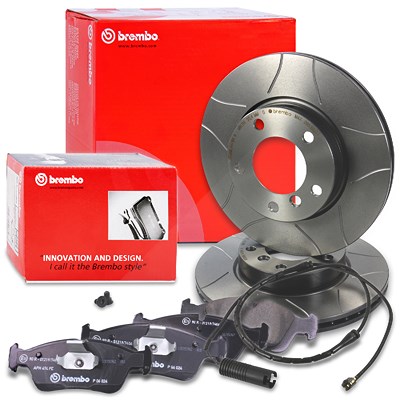 Brembo Bremsscheiben + Bremsbeläge + VWK Vorne [Hersteller-Nr. 40279071] für BMW