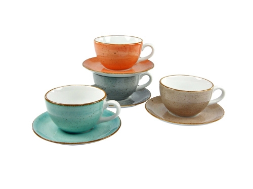 CreaTable Vintage Nature bunt Cappuccinotasse 8-tlg Porzellan Image