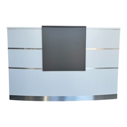 Empfangstheke Tresen für Ihr Büro VALENCE weiß Salon Kanzlei Praxis Möbel von Jet-Line 120 cm Image