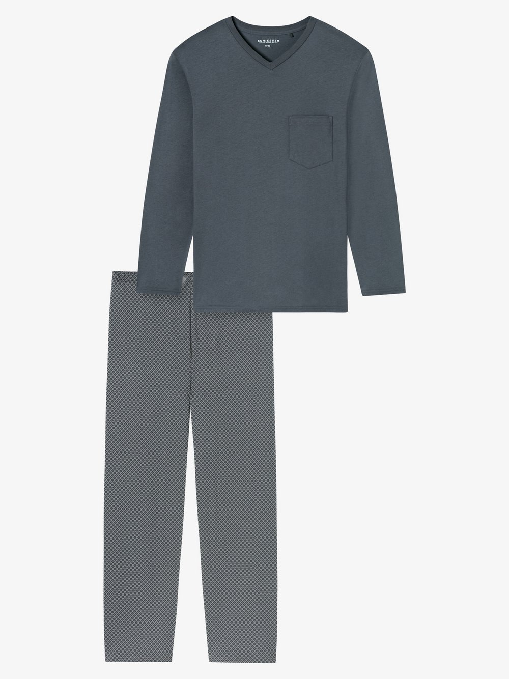 Schiesser Pyjama Herren grau, 50 Image
