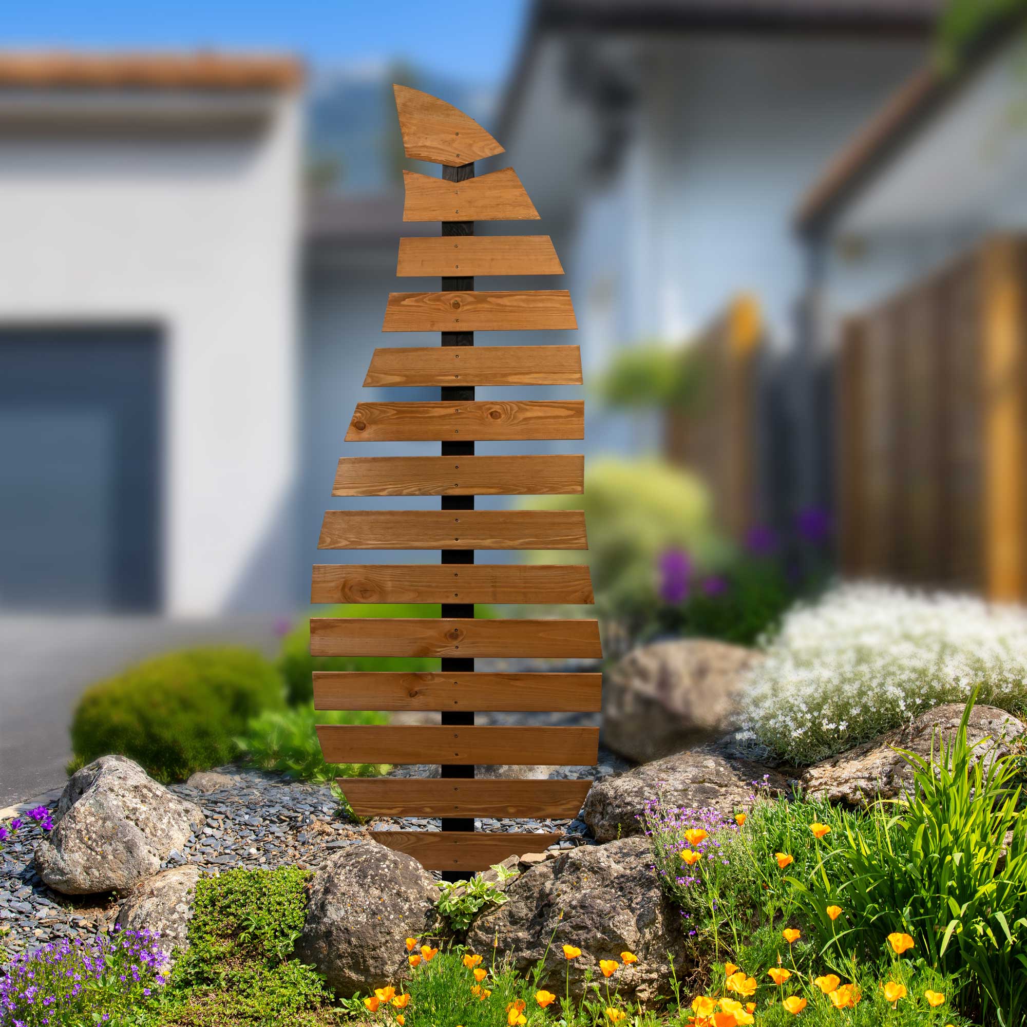 Rankhilfe DOBAR "Design Rankgitter "Komplexus"", natur, B:58,5cm H:175cm T:6cm, Massivholz, Metall, Rankhilfen, 58,5 x 6 x 175 cm (L x B x H)