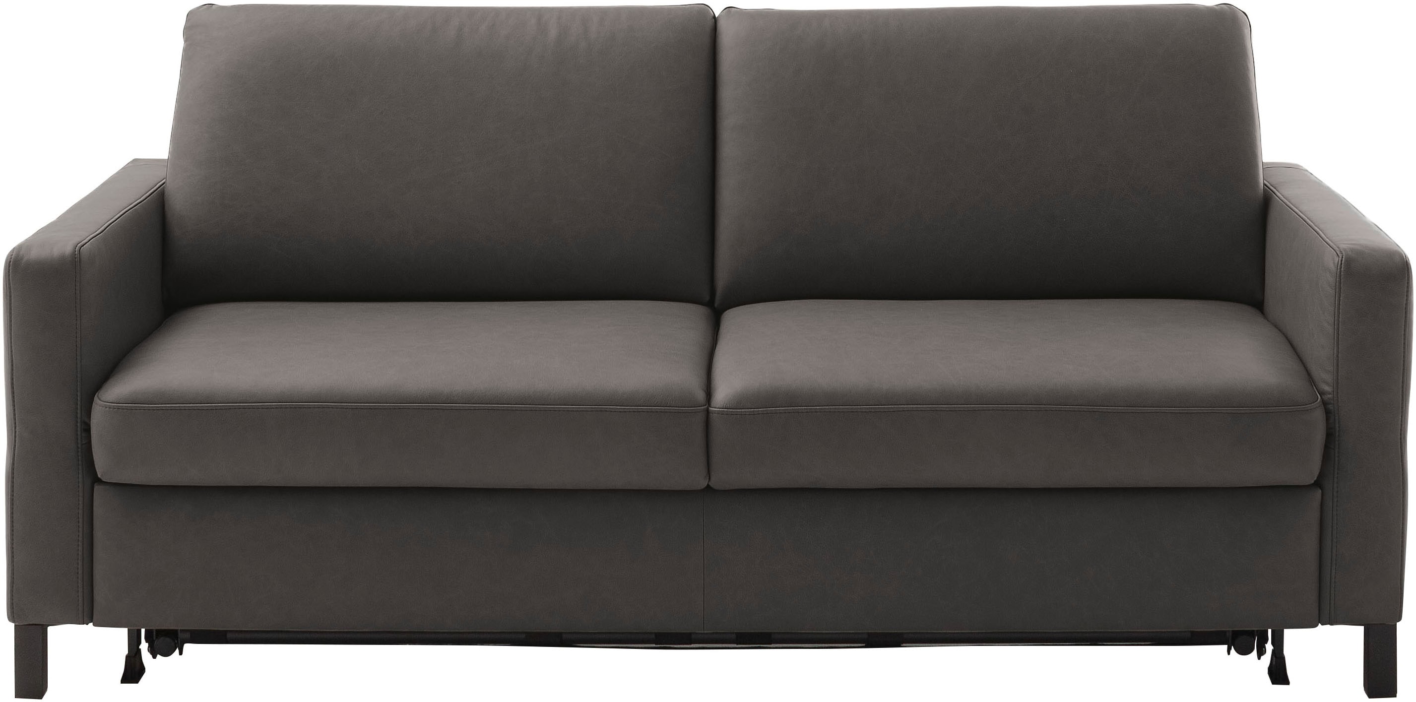 Schlafsofa HOME AFFAIRE "Calestra, 2,5-Sitzer mit Kaltschaummatratze, Breite 188 cm", fango, B:188cm H:86cm T:102cm, 100% Leder, Sofas, Schlafsofa
