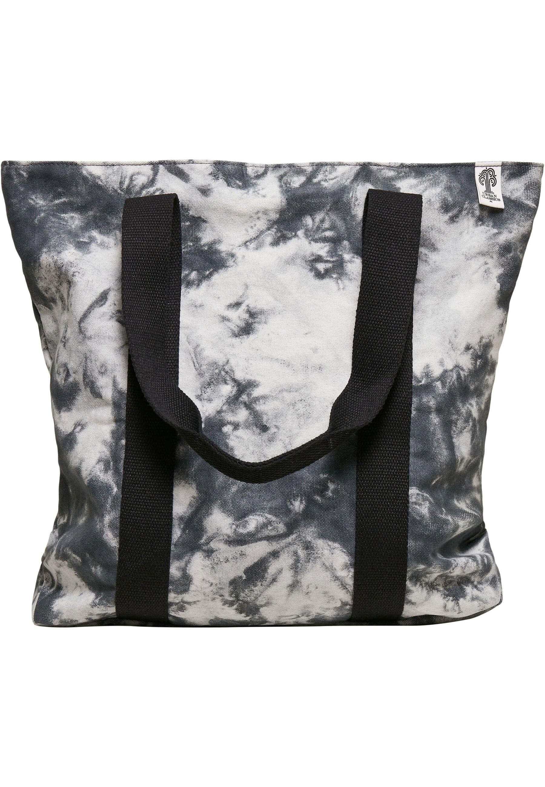 Umhängetasche URBAN CLASSICS "Urban Classics Unisex Tie Dye Tote Bag", Damen, Gr. onesize, schwarz, weiß, Baumwolle, Taschen Umhängetasche