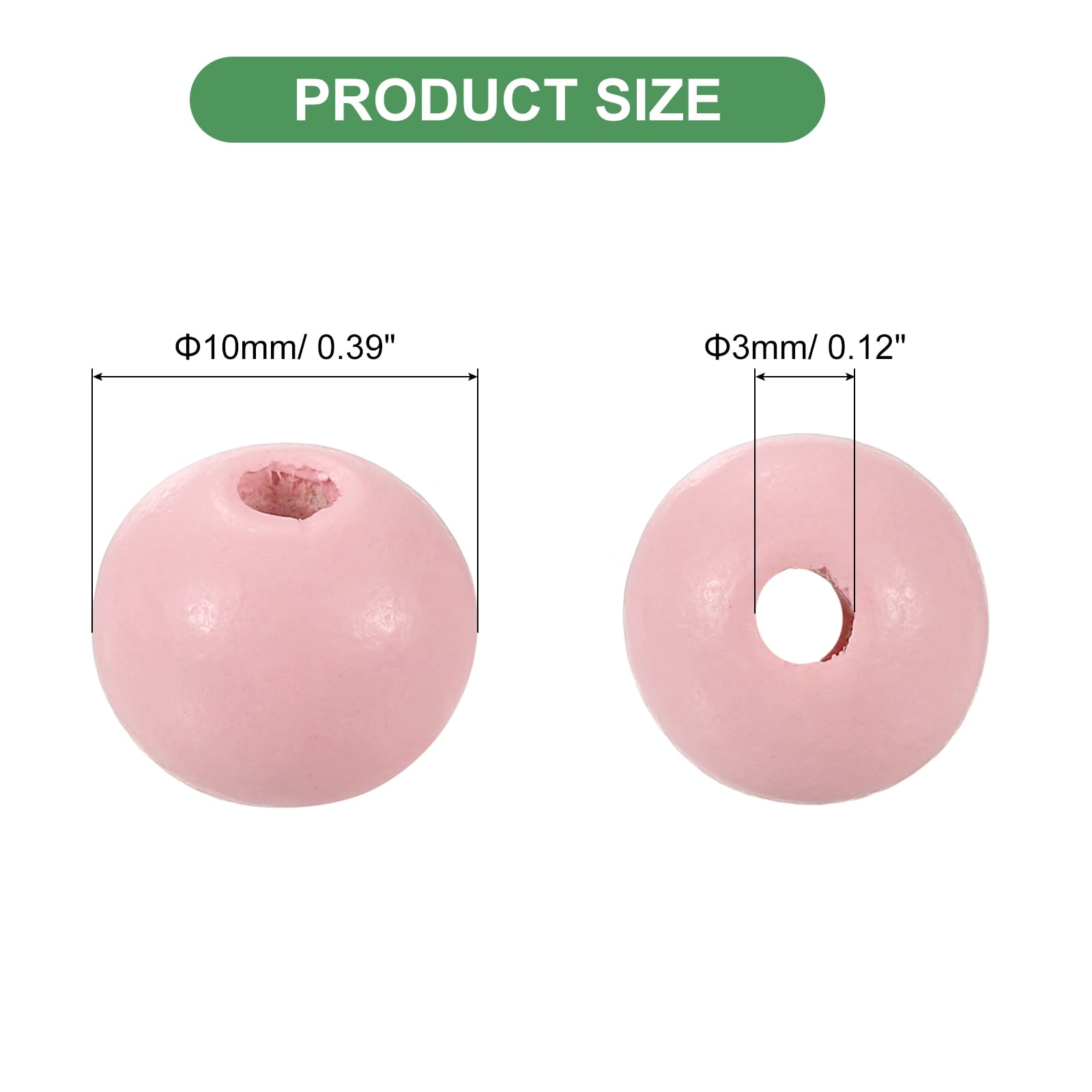 Colored Natural Wood Beads, Large Hole Round Colorful Wooden Spacer Beads for DIY Crafting Jewelry Making Bracelets