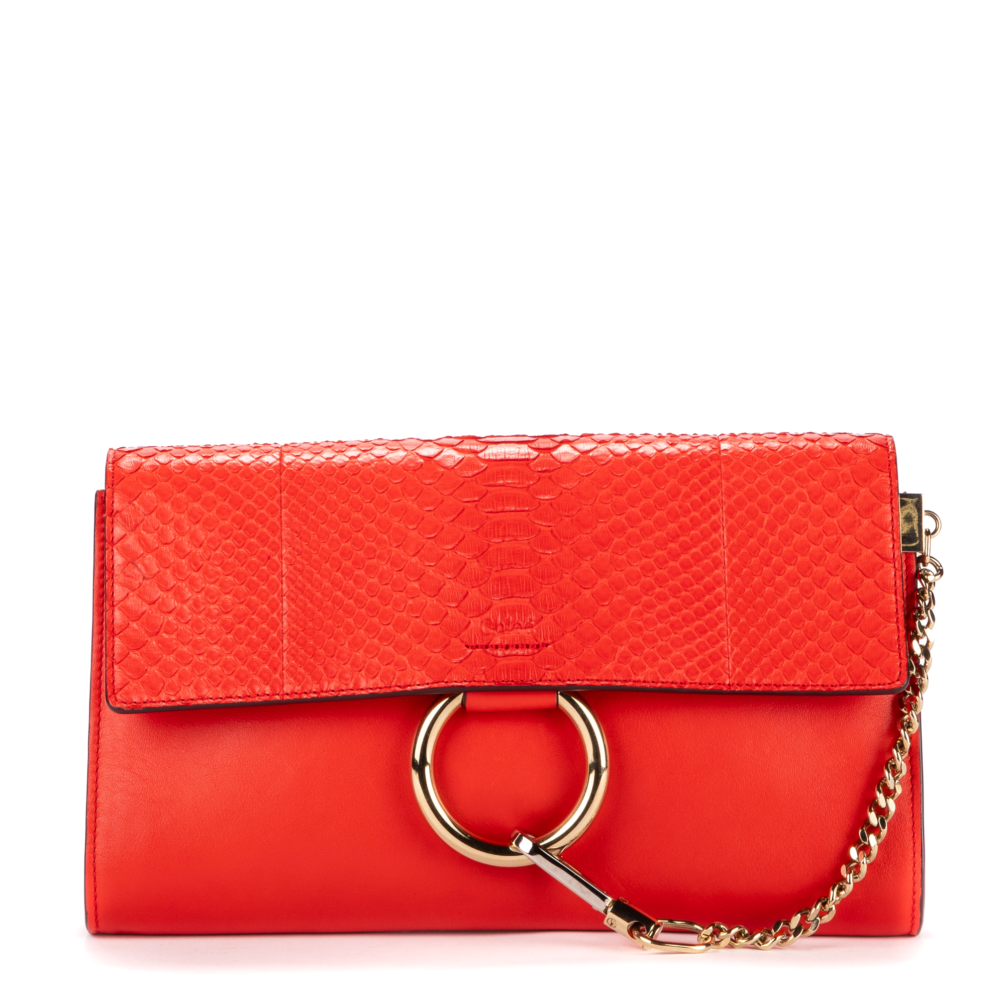 Chloe Pre-owned Womens Faye Clutch Pouch - Red - One Size | Chloe Pre-owned Sale | Discount Designer Brands