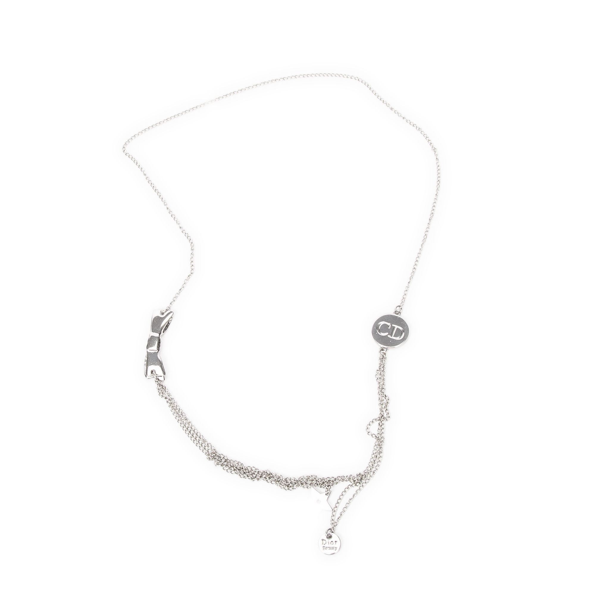 Dior Pre-owned Womens Beauty Layered Charm Necklace - Silver - One Size | Dior Pre-owned Sale | Discount Designer Brands