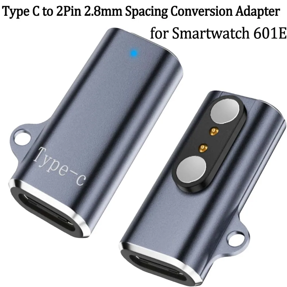 Typ C auf 2Pin 2,8 mm Abstand Konvertierungsadapter Aluminiumlegierung Ladeanschlusskopf für Smartwatch 601E Image