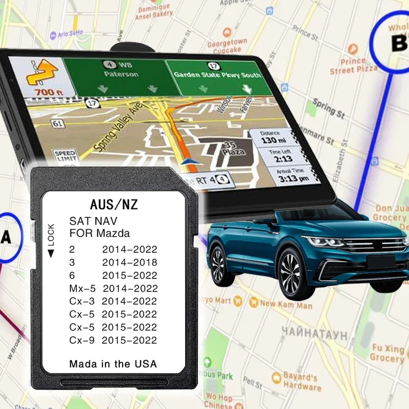 Für Mazda 2 3 6 CX3 CX5 CX8 CX9 MX5 Connect 1 System Update 2024 Australien Neuseeland Karten Navigation 16 GB SD-Karte GPS Image