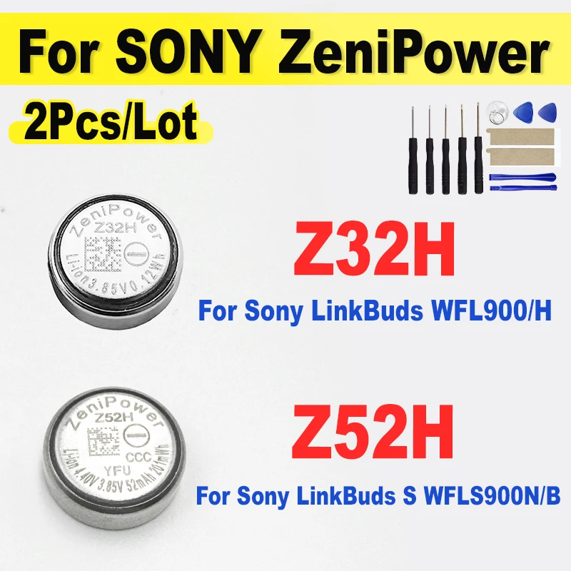 2 Stücke NEUE Z52H Neue Batterie Für Sony LinkBuds S WFLS900N/B, Z32H Für Sony LinkBuds WFL900/H Kopfhörer + Kostenlose Tools Image