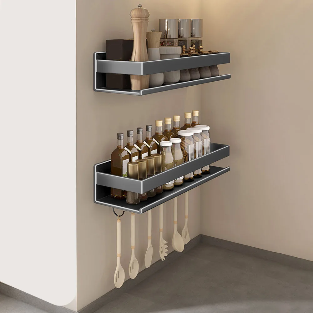 Organisateur mural d'épices de cuisine avec tige à crochet, support de rangement de cuisine, support d'assaisonnement, accessoires de cuisine