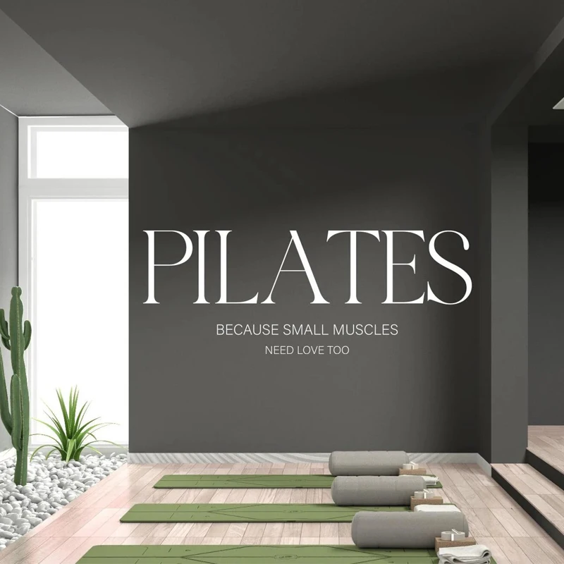Pilates Wall Art,Fitness Wall Quotes,Pilates Wall Sticker,Vinyl Letter,Fitness Motivation Decoration 4D38