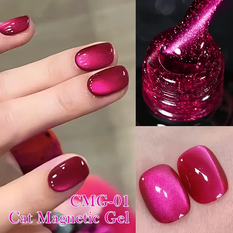WS 1 Stück 10 ml 2025 Dragon Fruit Cat Eye Gel – ultraheller Magnetpoliermittel mit Diamant-Glitzer-Effekt Image