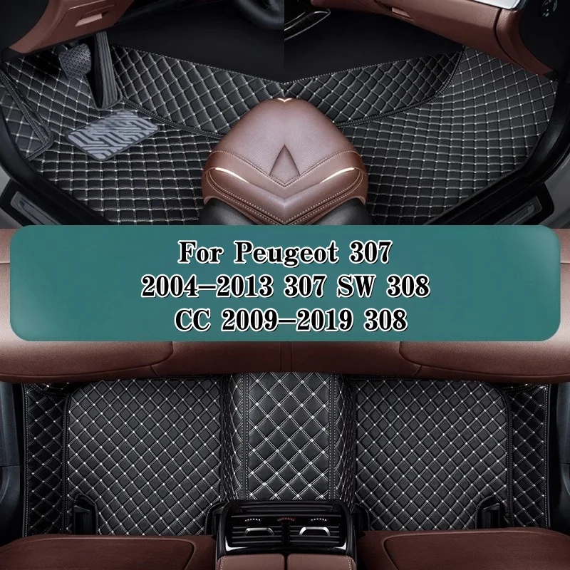 Tapis de sol de voiture à couverture complète personnalisé, pour Peugeot 307 2004-2013 307 SW 308 CC 2009-2019 308 SW, accessoires d