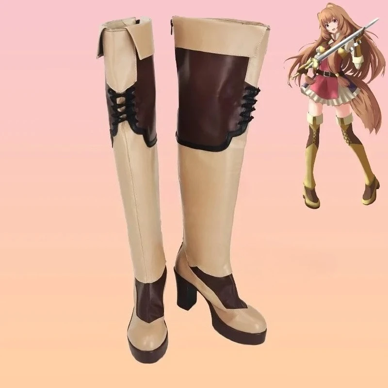 Anime Schuhe The Rising of the Shield Hero Raphtalia Maßgeschneiderte Cosplay Stiefel Halloween Kostüm Zubehör Requisiten Hergestellt